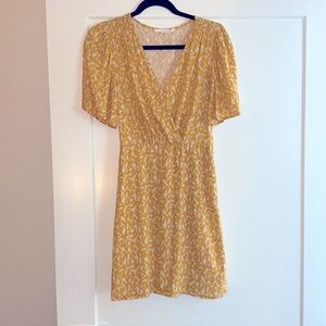 Lush Mustard Floral Mini Dress